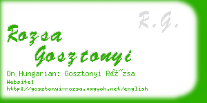 rozsa gosztonyi business card